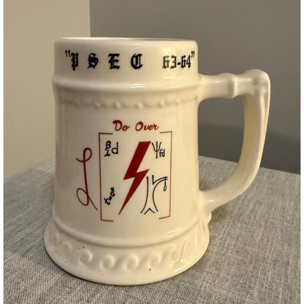 ⚡ Vintage PSEC 63–64 Do Over Ceramic Mug | Physics Humor | Science Beer Stein